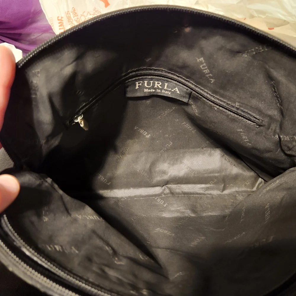 Vintage Furla black Italian leather crocodile purse - Picture 6 of 12